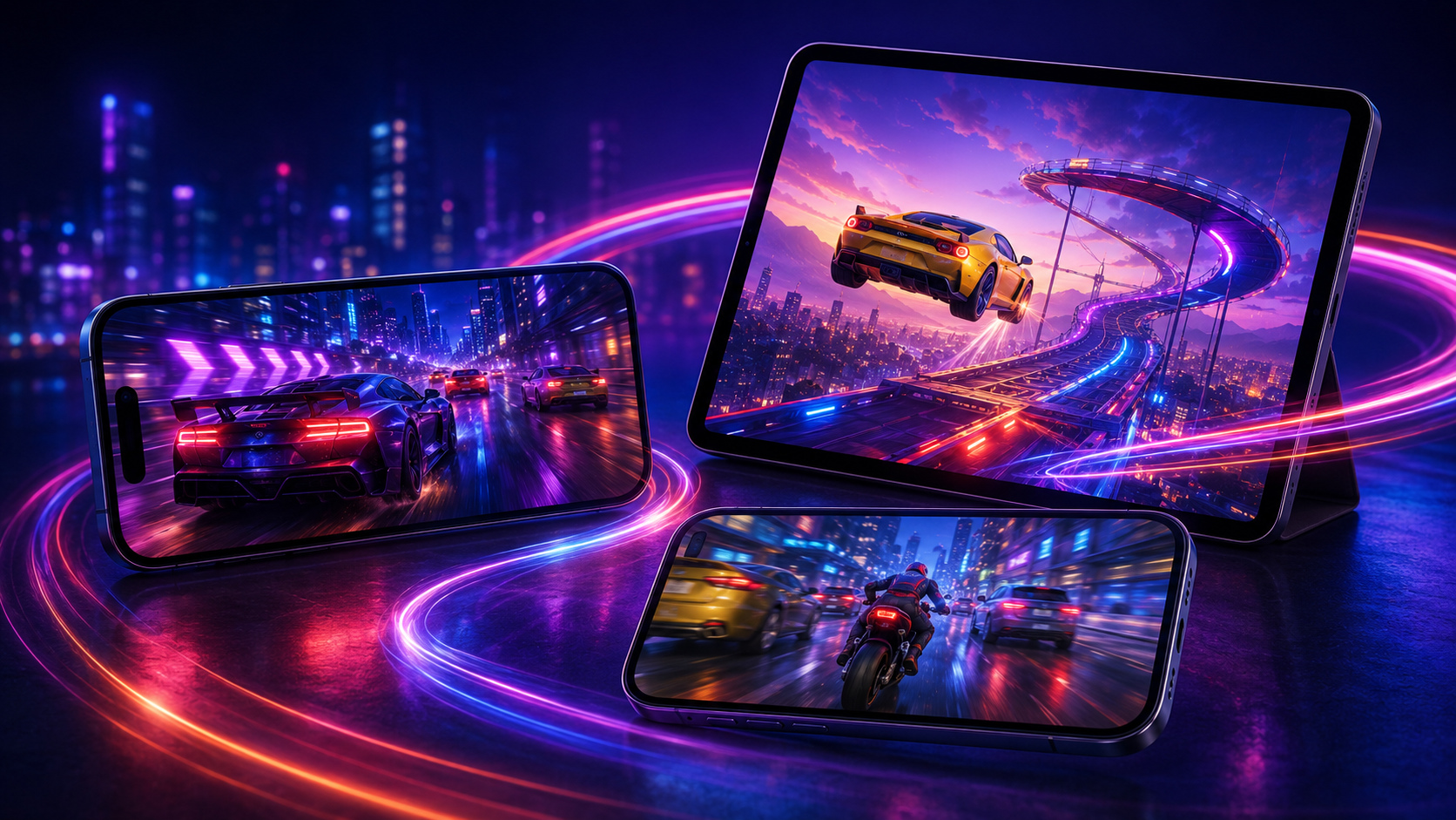 Street racing, stunt routes and motorcycle traffic ask for different kinds of vehicle control