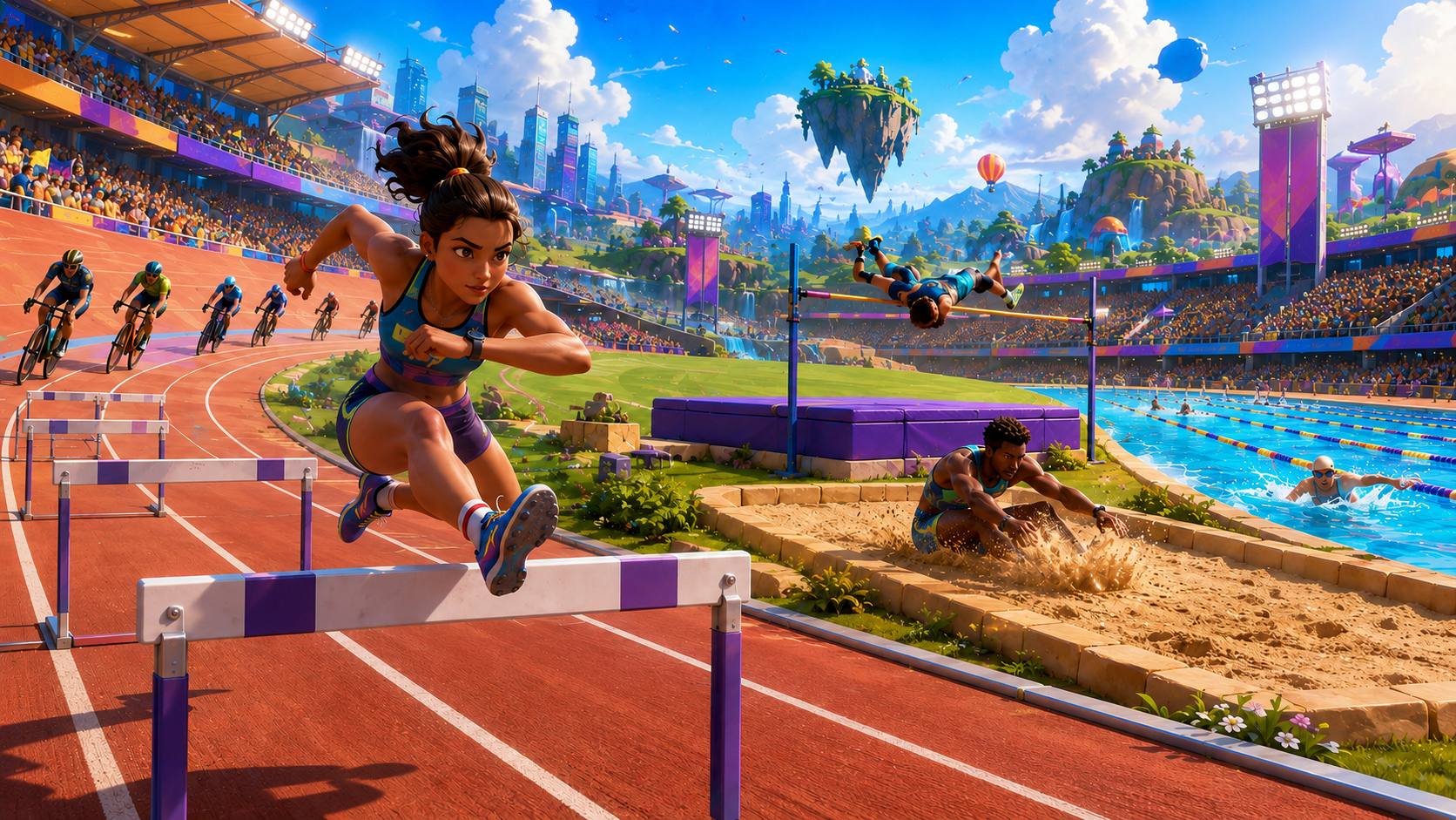 Multi-event athletics lets players switch between short attempts and longer competitive sequences