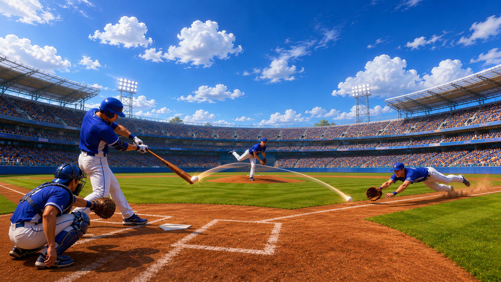 Batting, pitching and fielding each contribute a different skill to the final result