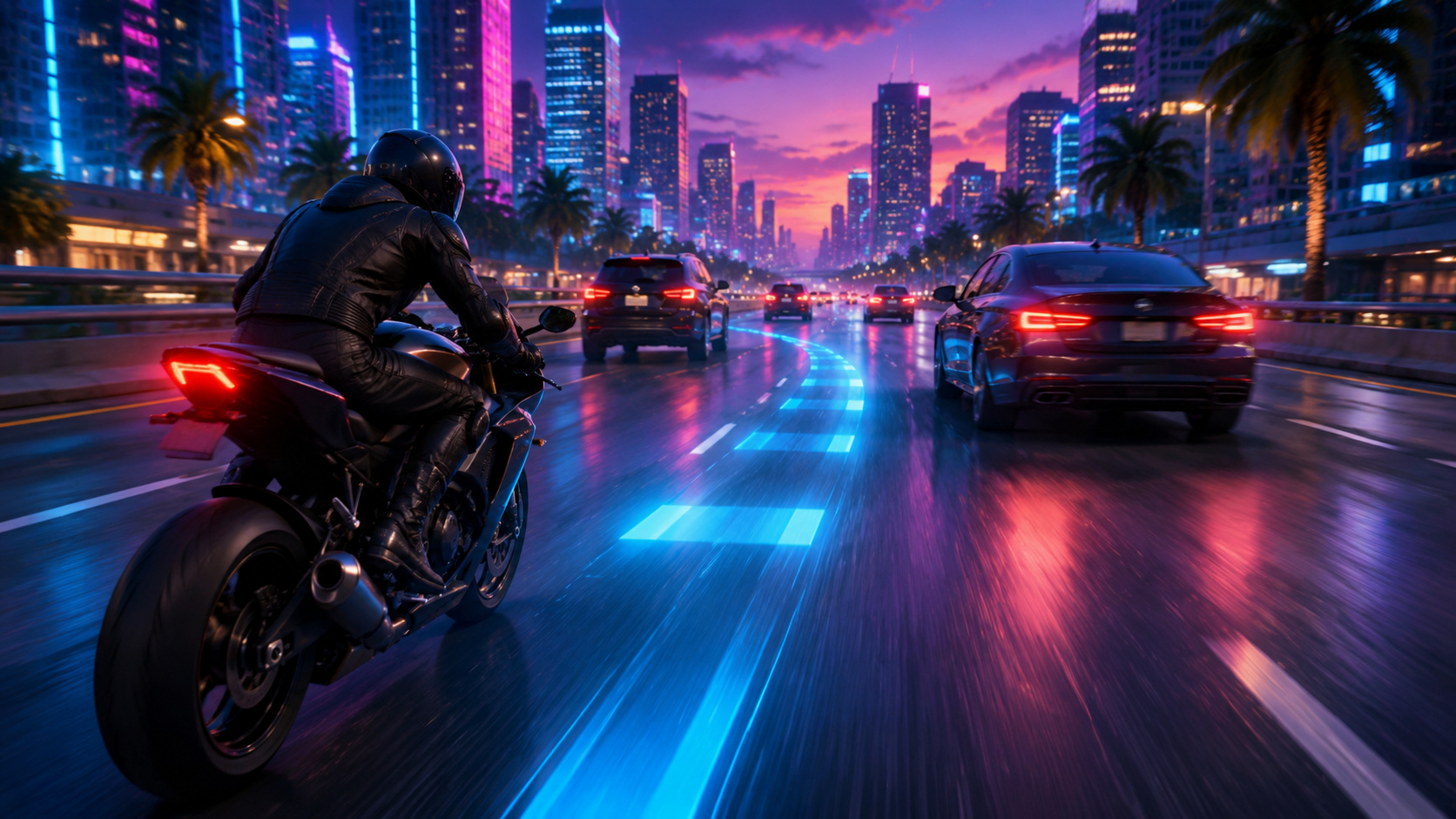 Traffic racing rewards early reading, stable lines and room for the next move