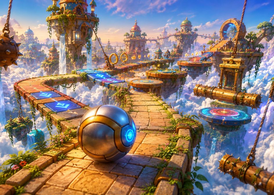 Rolling Ball Adventure turns a simple finish line into a course of balance, timing and momentum