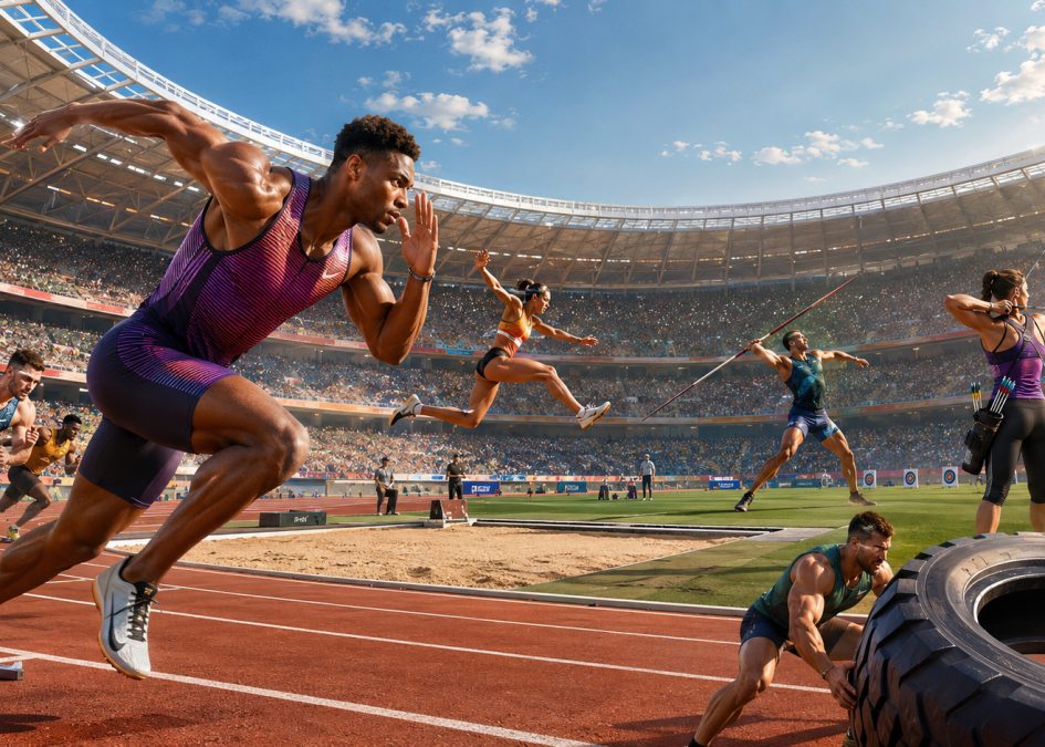 A multi-event championship tests rhythm, precision, strength and sustained control