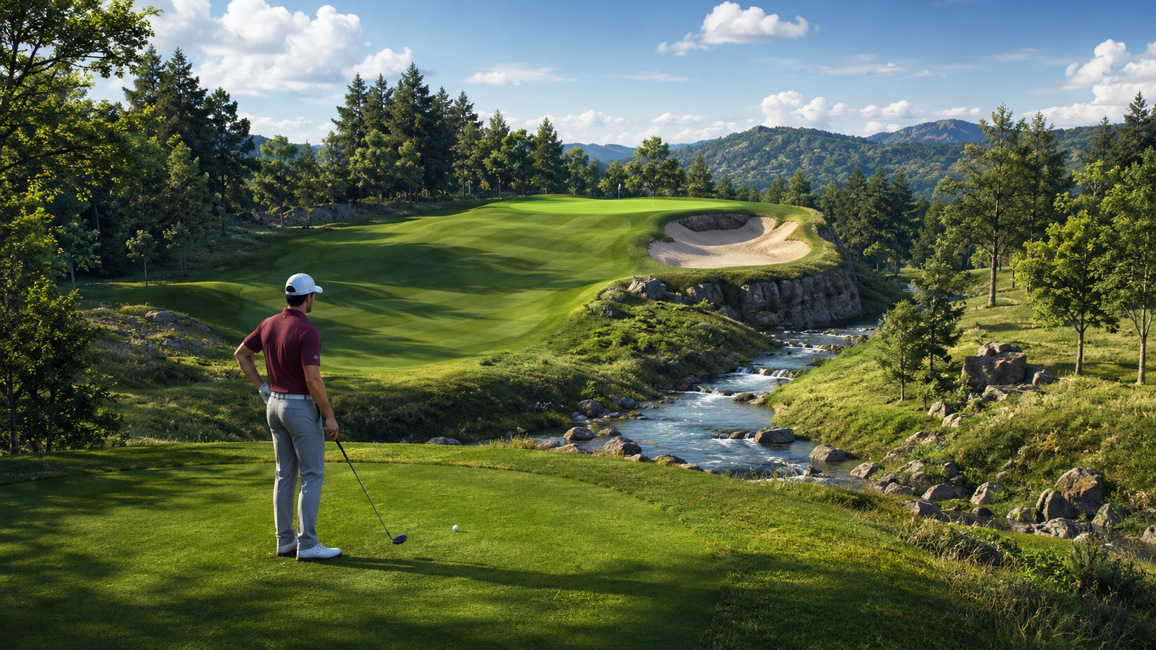 Fairway width, slope, water and bunkers turn landing position into a strategic choice
