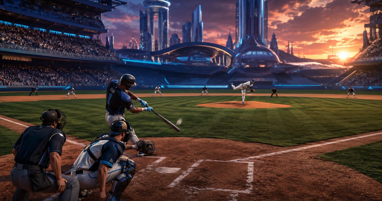 Batting, pitching and fielding form one complete baseball loop across an inning