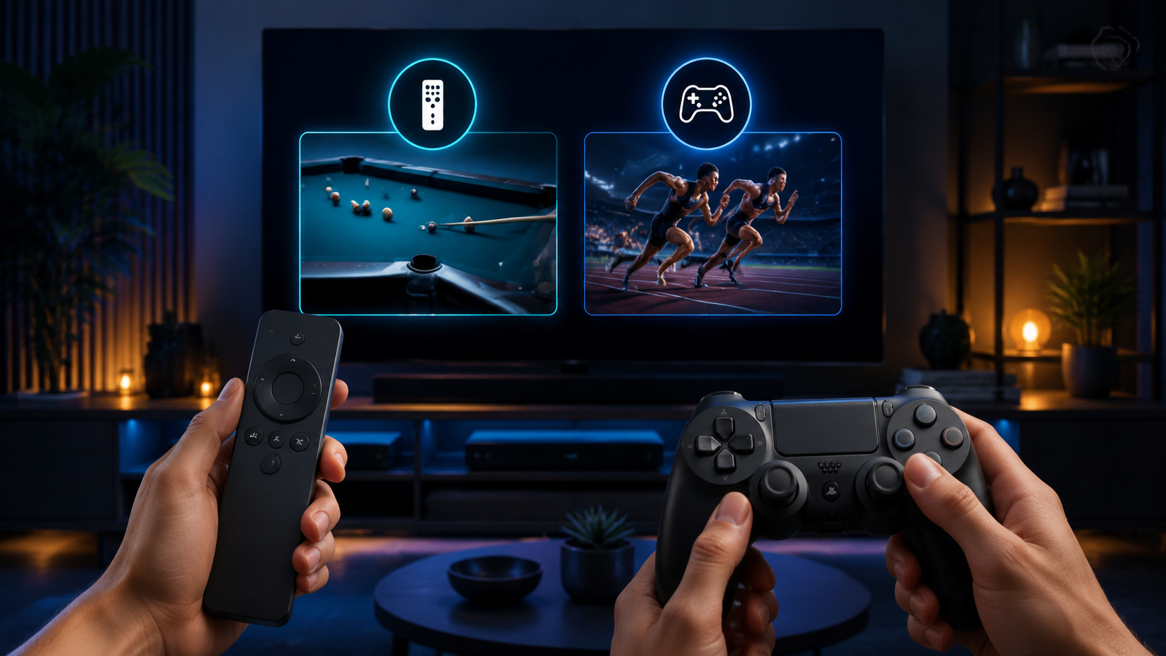 Remote and gamepad each make sense when the exact television edition supports the intended actions