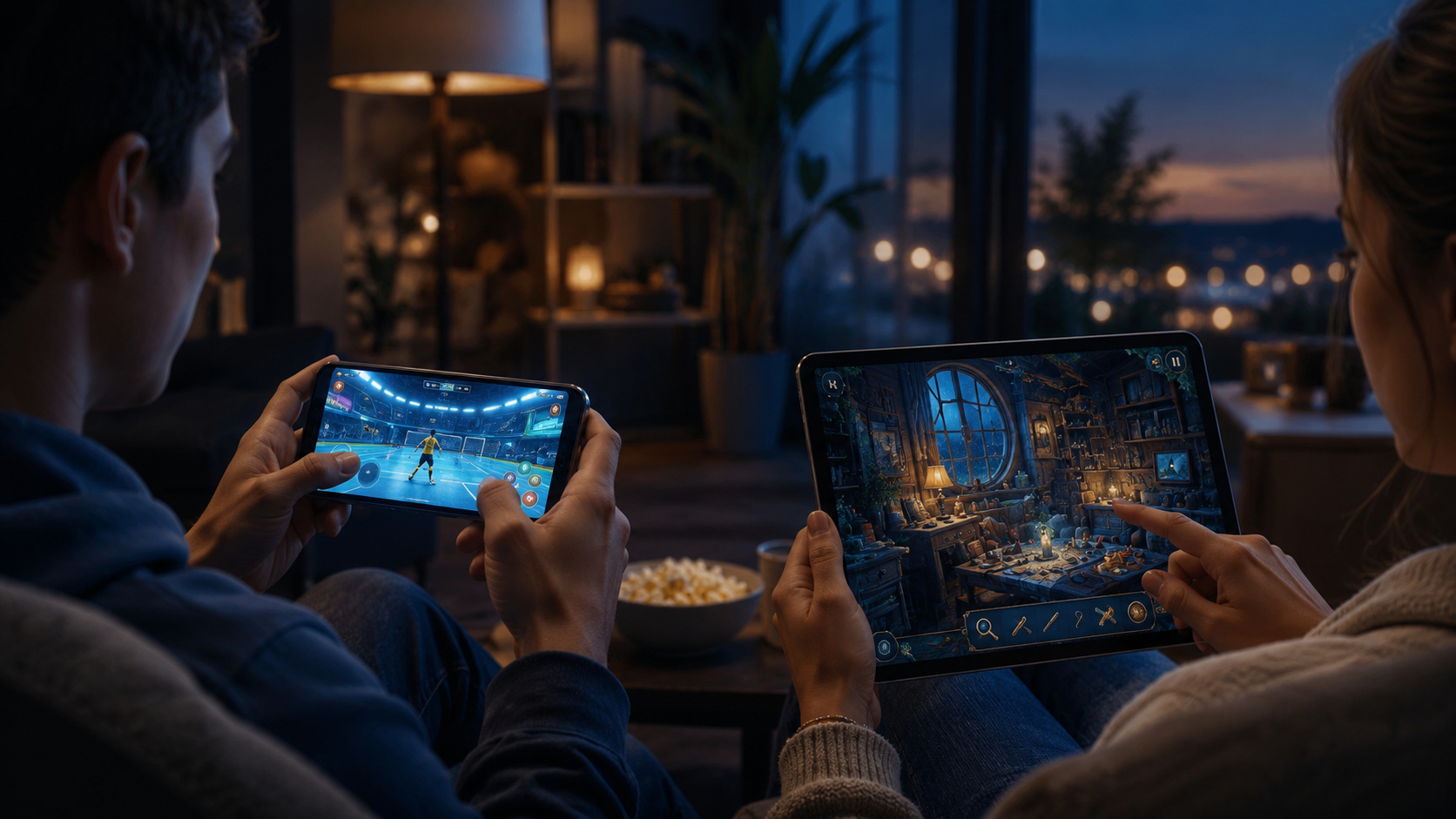 Phone portability and tablet screen space support different touch-first sessions