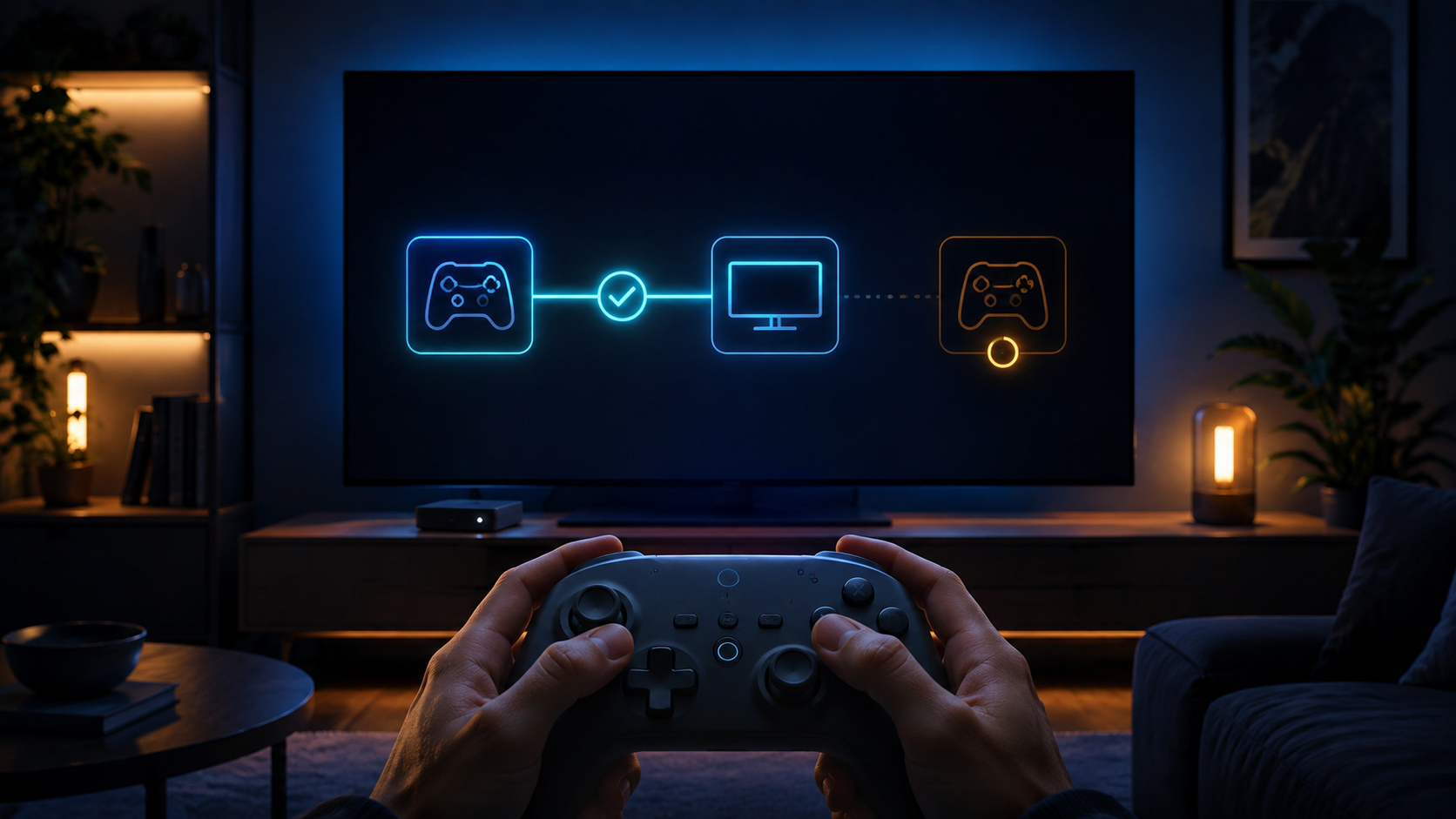 Editorial illustration: system pairing is one check, while support inside the selected game is another