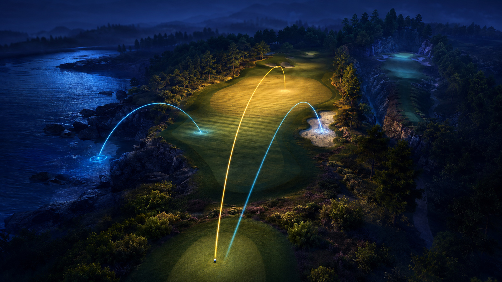 Original editorial illustration: a broad safe target helps separate lateral and distance mistakes