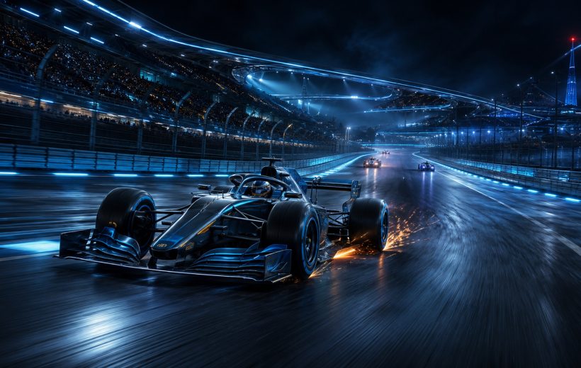 Original editorial illustration: speed, control and a repeatable racing line define the focused formula-style loop
