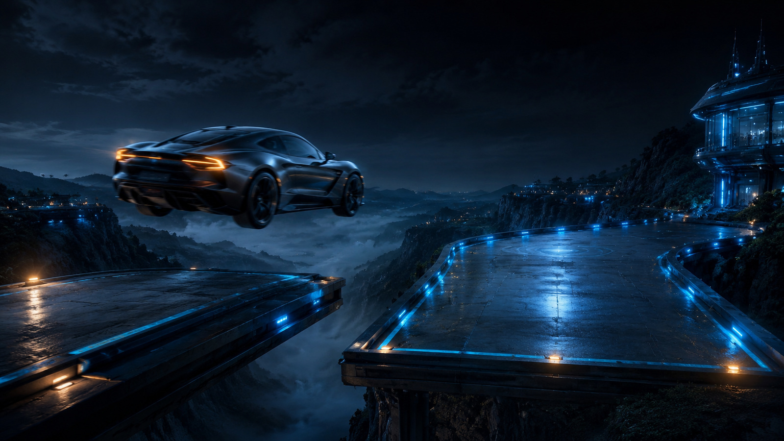 Original editorial illustration: level wheels, vehicle direction and usable track after touchdown are prepared before descent