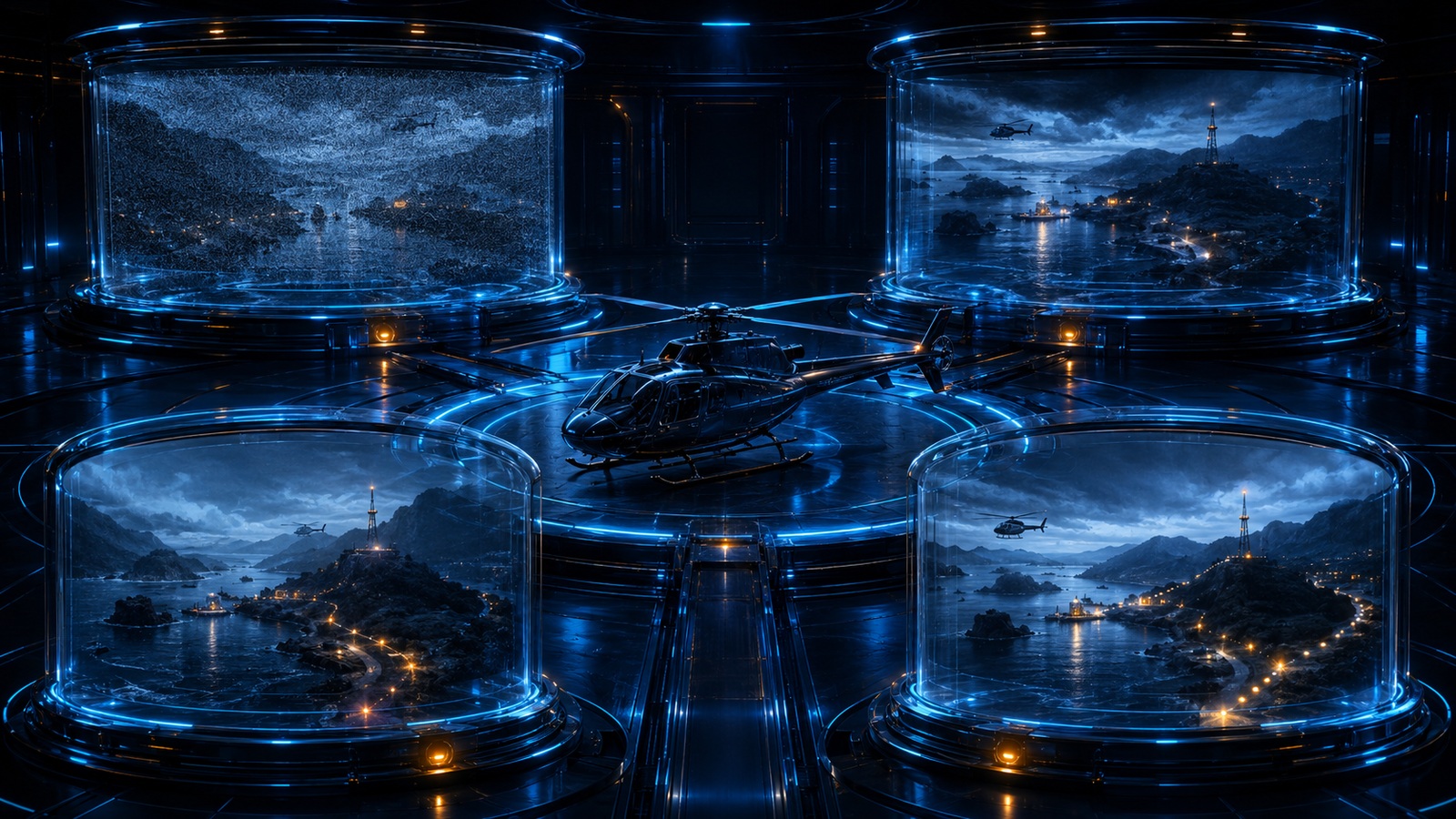 Original editorial illustration: four surrounding mission capsules frame observation, testing, reassessment and comparison as a reusable learning cycle