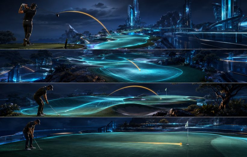 One complete hole links aim, landing position, approach and putting