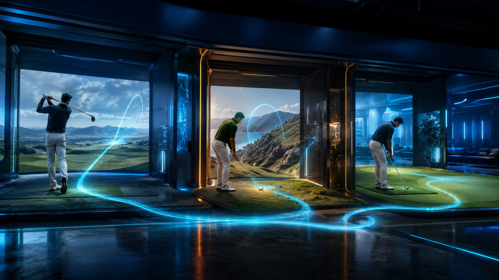 A repeatable warm-up tests one straight swing, one approach and one controlled putt