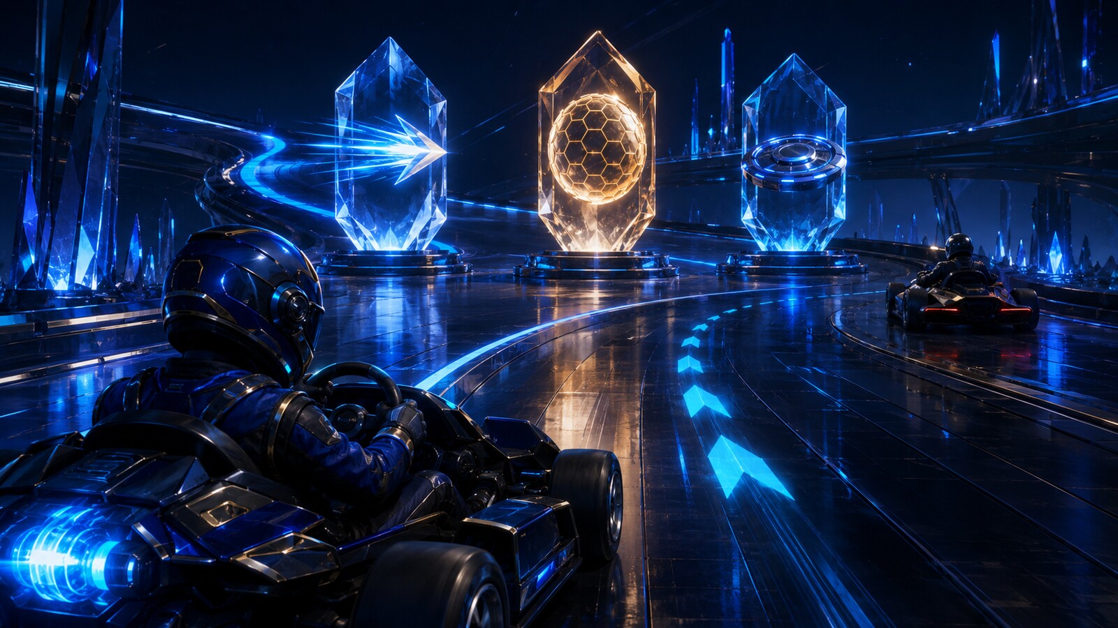 Power-ups are choices shaped by timing, position and the visible race problem