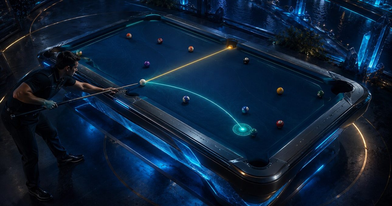 A successful pot also determines the cue ball's next useful position