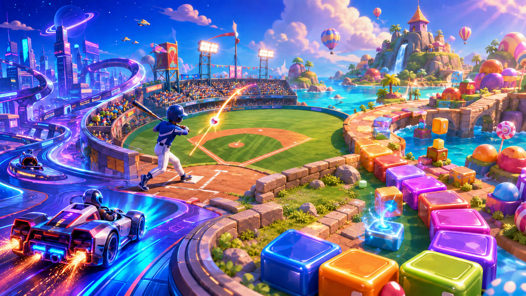 Racing, sports, puzzle and adventure games ask for different kinds of attention and decision-making